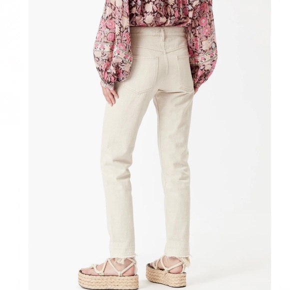 NEW ISABEL MARANT ETOILE BEIGE COTTON PANTS - Picture 6 of 9